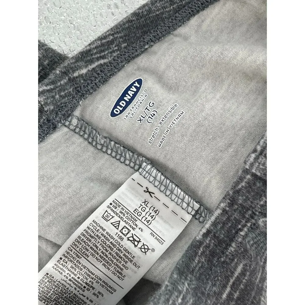 Old Navy Girls Static Gray Athletic Leggings Youth Size XL 14